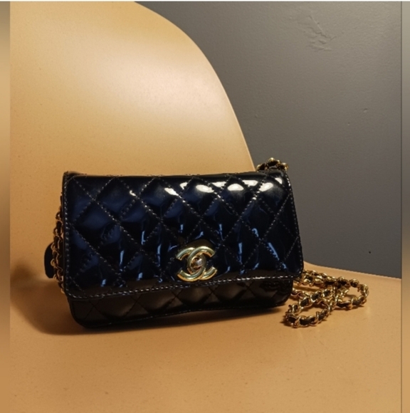 Fashion design like Chanel Handbags - Fashion Design Like Chanel Black Patent Leather Quilted Crossbody Bag